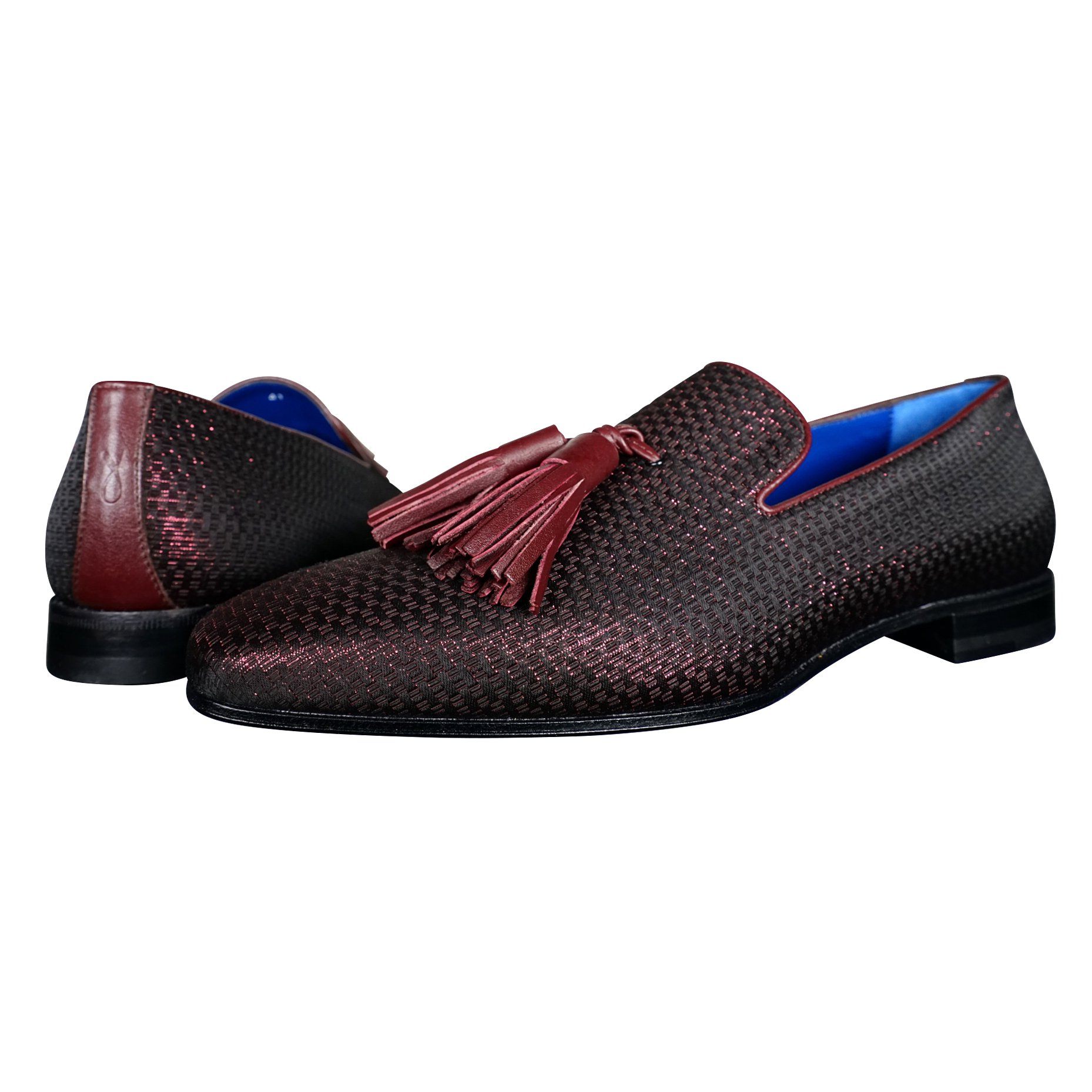Burgundy Diamante Tassel Loafer-4