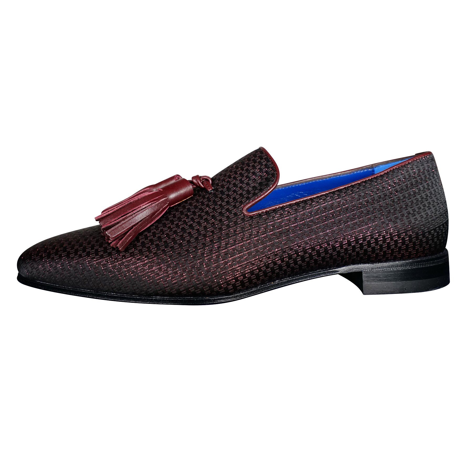 Burgundy Diamante Tassel Loafer-5