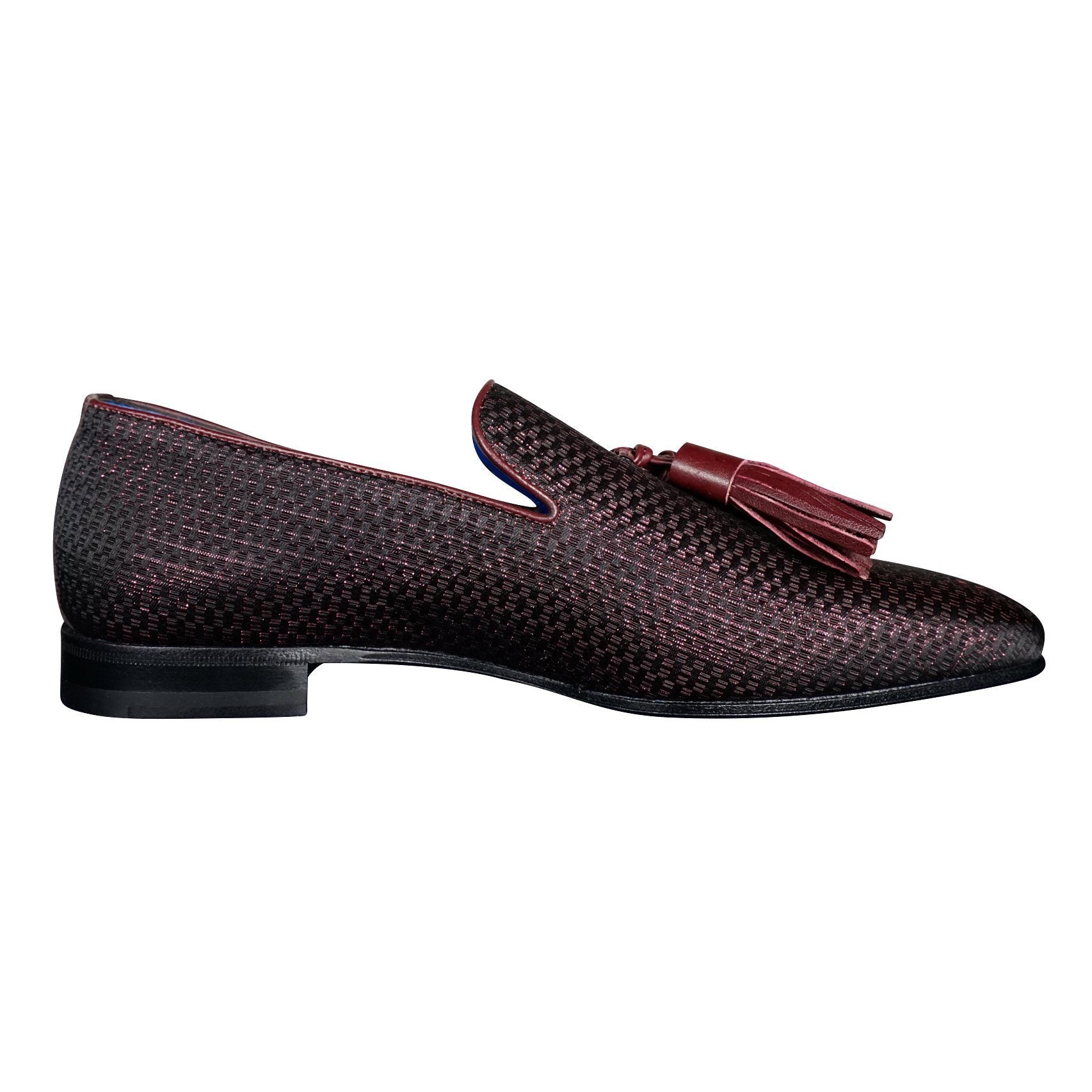 Burgundy Diamante Tassel Loafer-6
