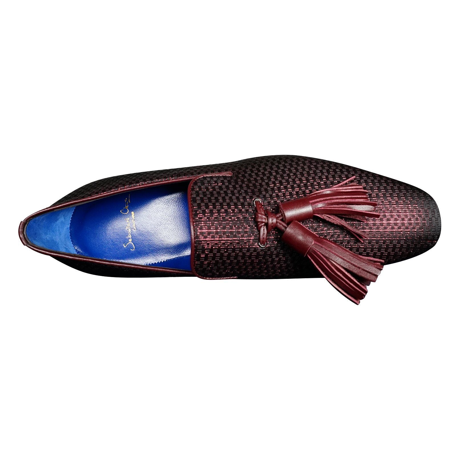Burgundy Diamante Tassel Loafer-7