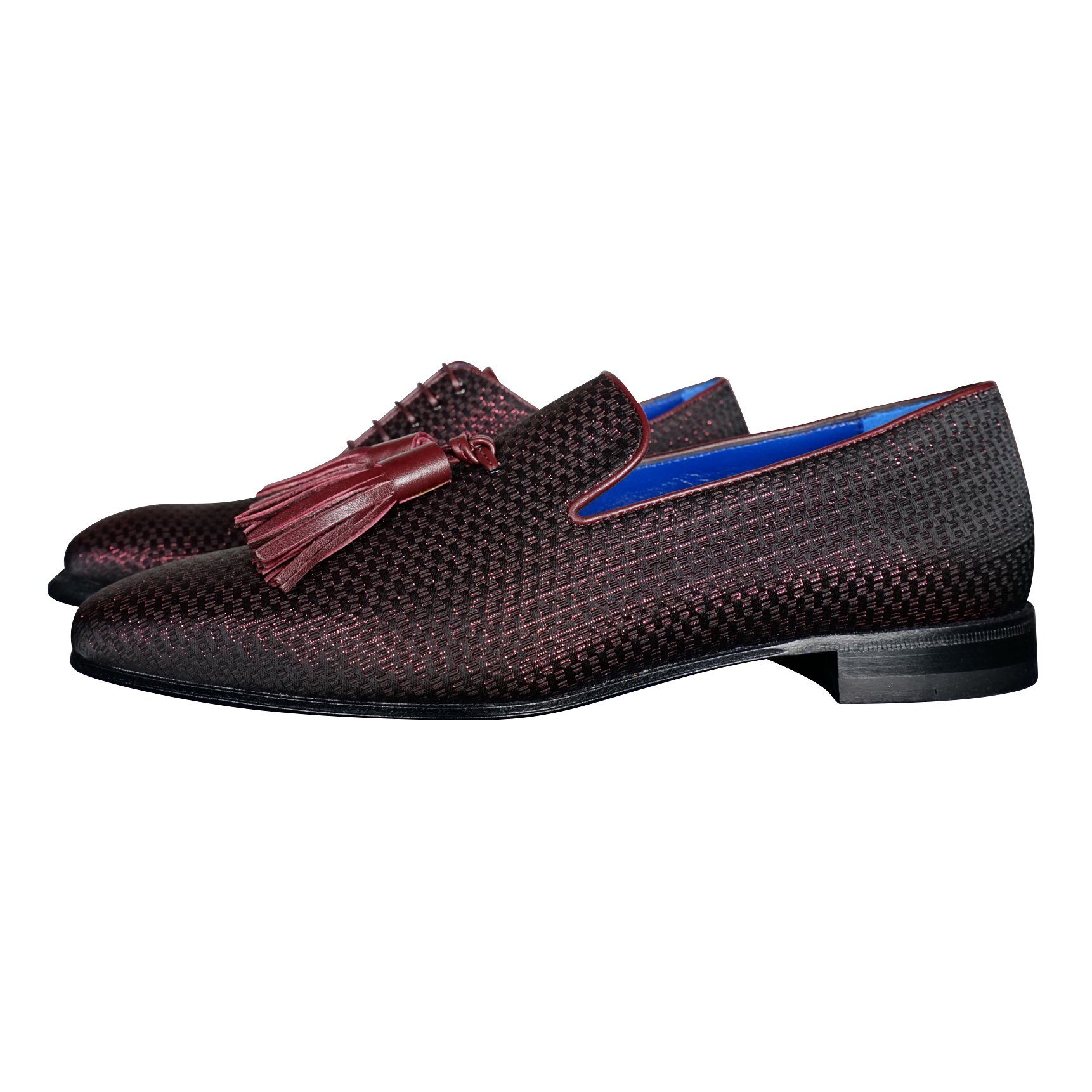 Burgundy Diamante Tassel Loafer-10