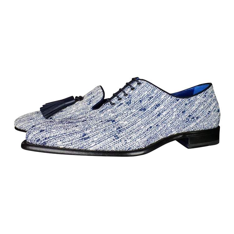 Cobalt Tweed Legare Lace Ups-9
