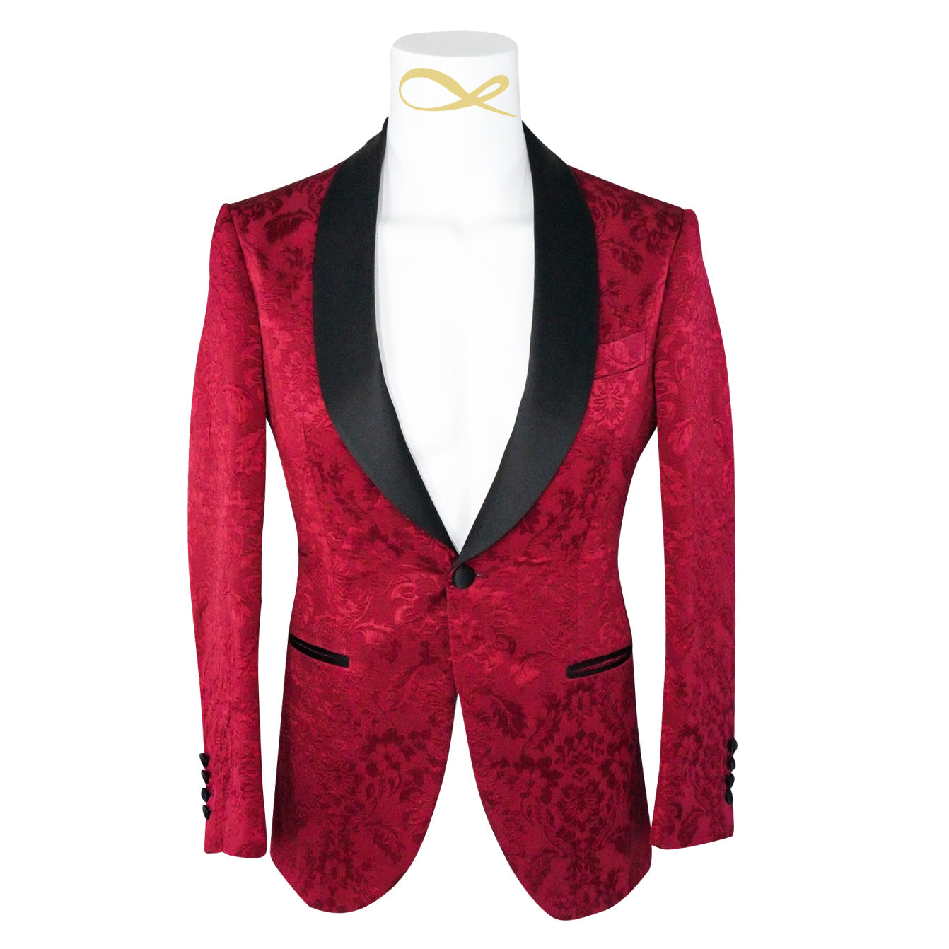 Burgundy & Black Fiore Dinner Jacket @ The Vault-5