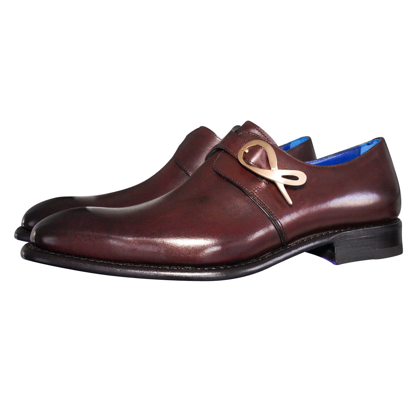 Cacao With Yellow Gold Hardware Monk Strap-3
