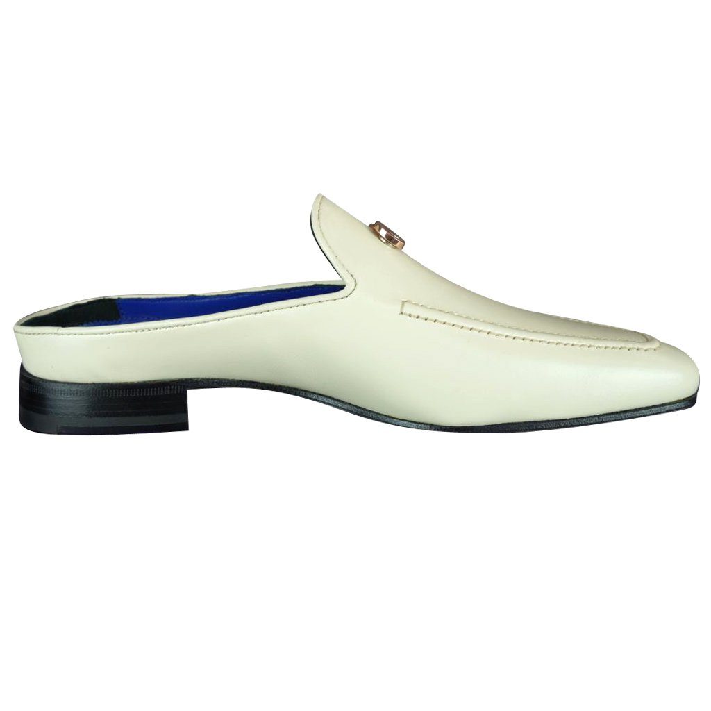 Classica Mascarpone With Rose Gold Hardware Leather Slippers-7