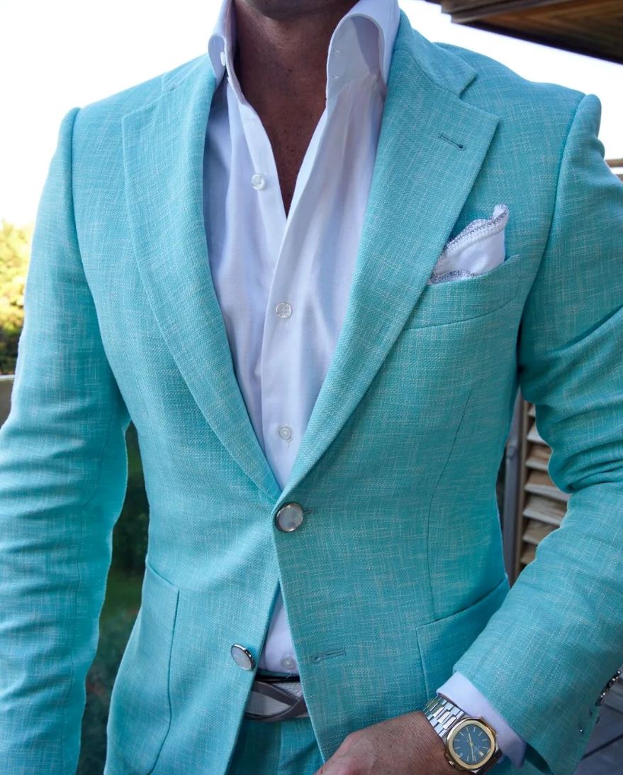 Blu Ciano Lino Tweed Sport Jacket @ The Vault