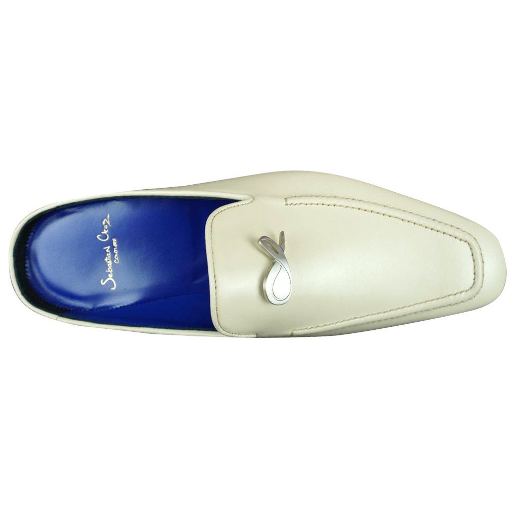 Classica Mascarpone With Silver Hardware Leather Slippers-8