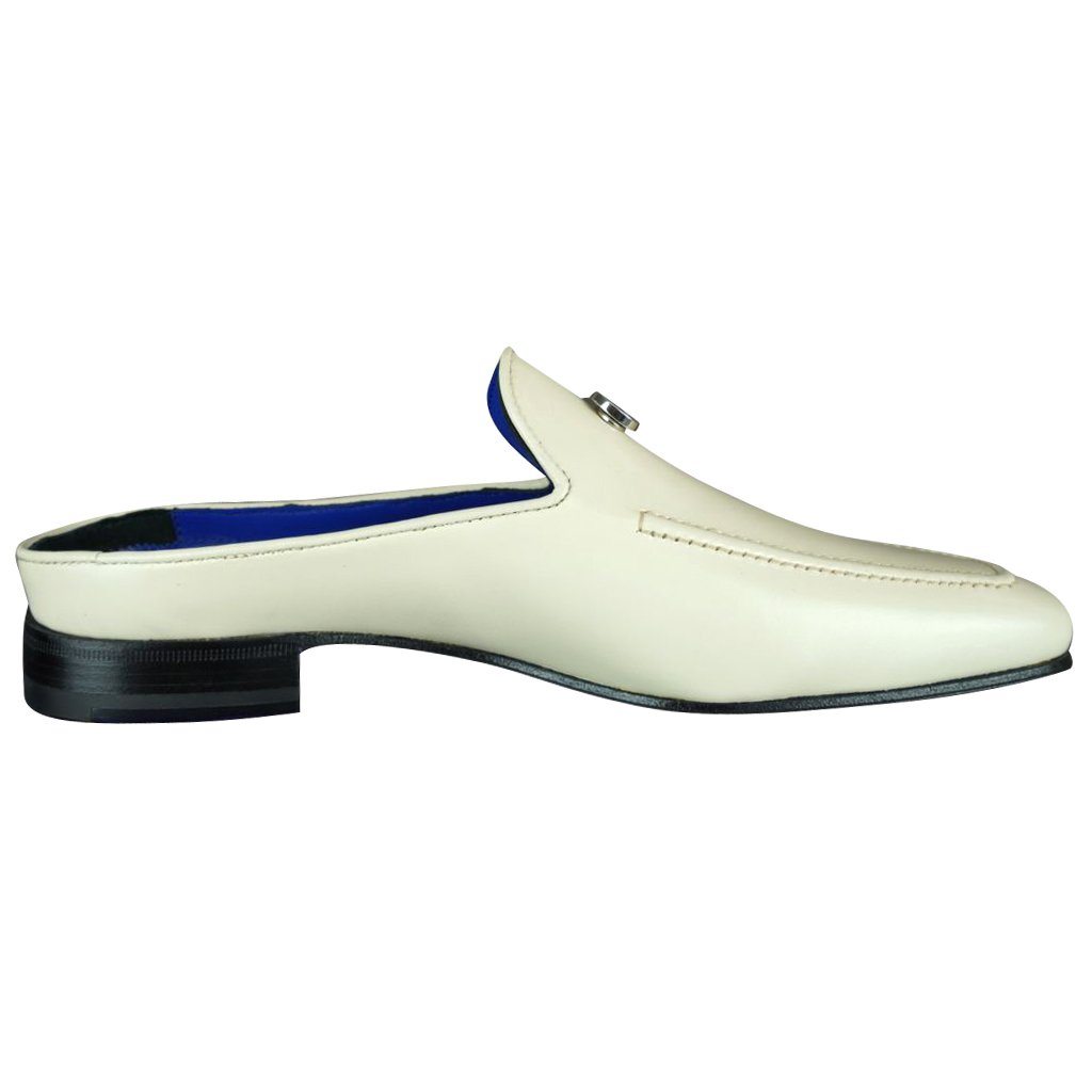 Classica Mascarpone With Silver Hardware Leather Slippers-7