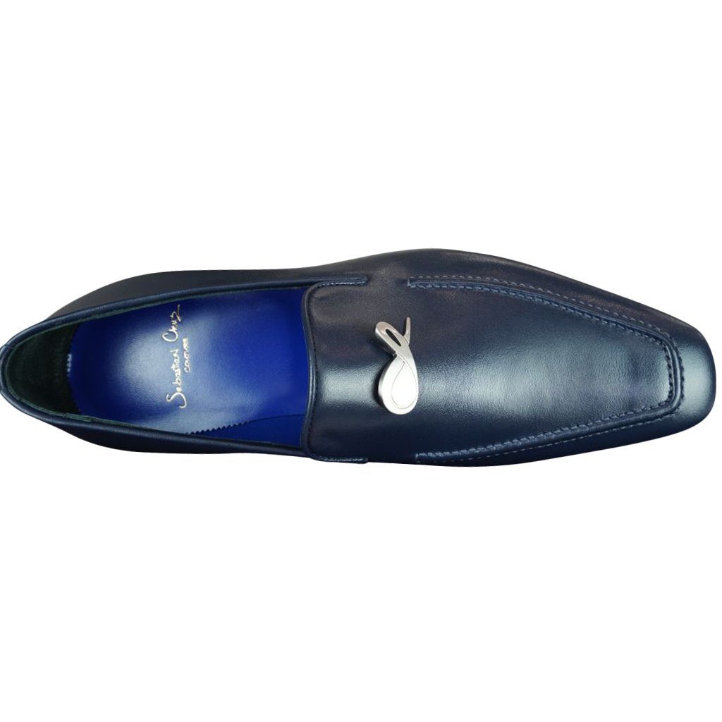 Classica Blu Mezzanotte With Silver Hardware Leather Loafer @ The Vault-6