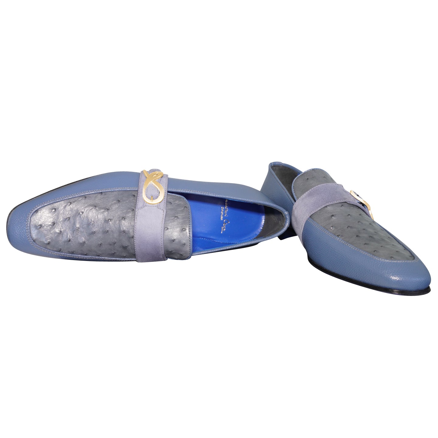 Aegean Ostrich Monk Gold Loafer-8
