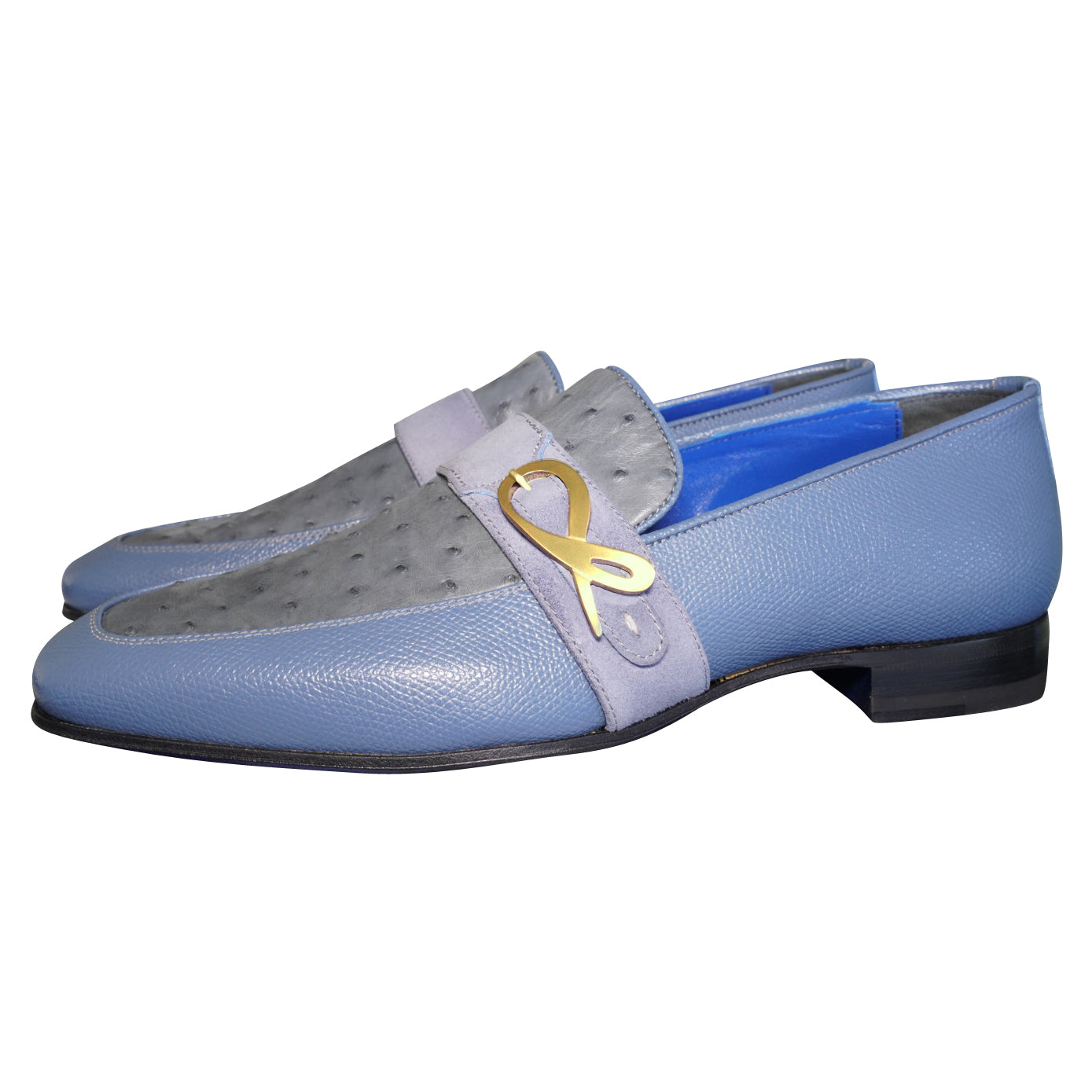 Aegean Ostrich Monk Gold Loafer-3