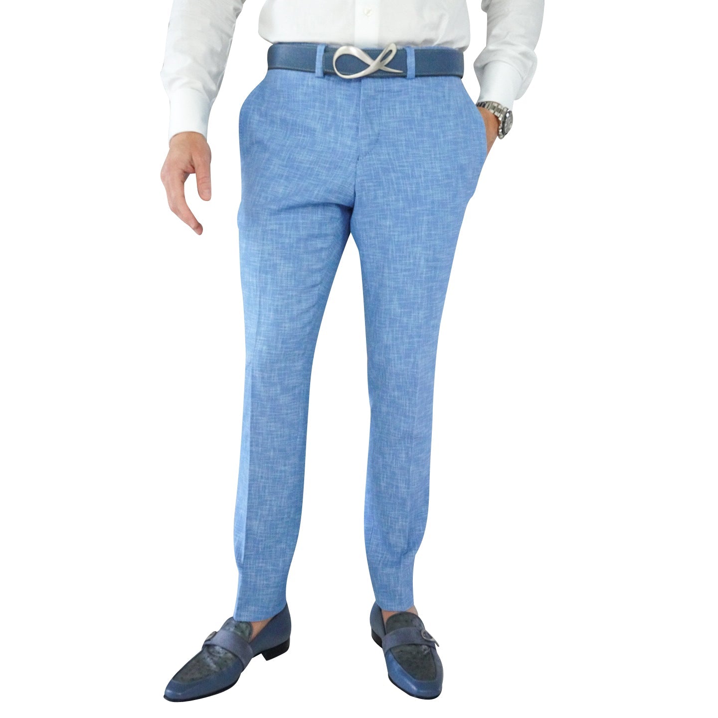 French Blu Lino Tweed Trousers @ The Vault