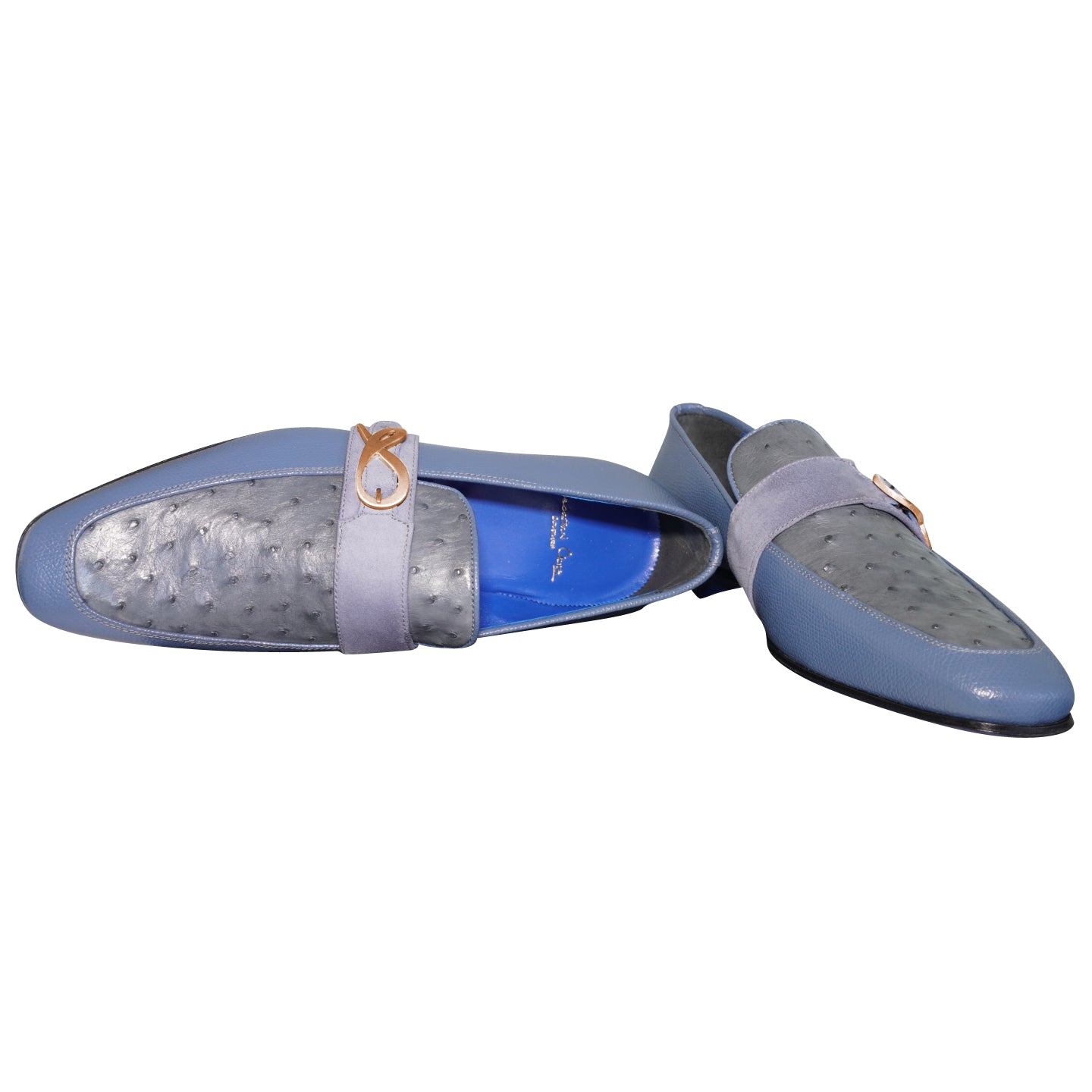 Aegean Ostrich Monk Rose Gold Loafer-8