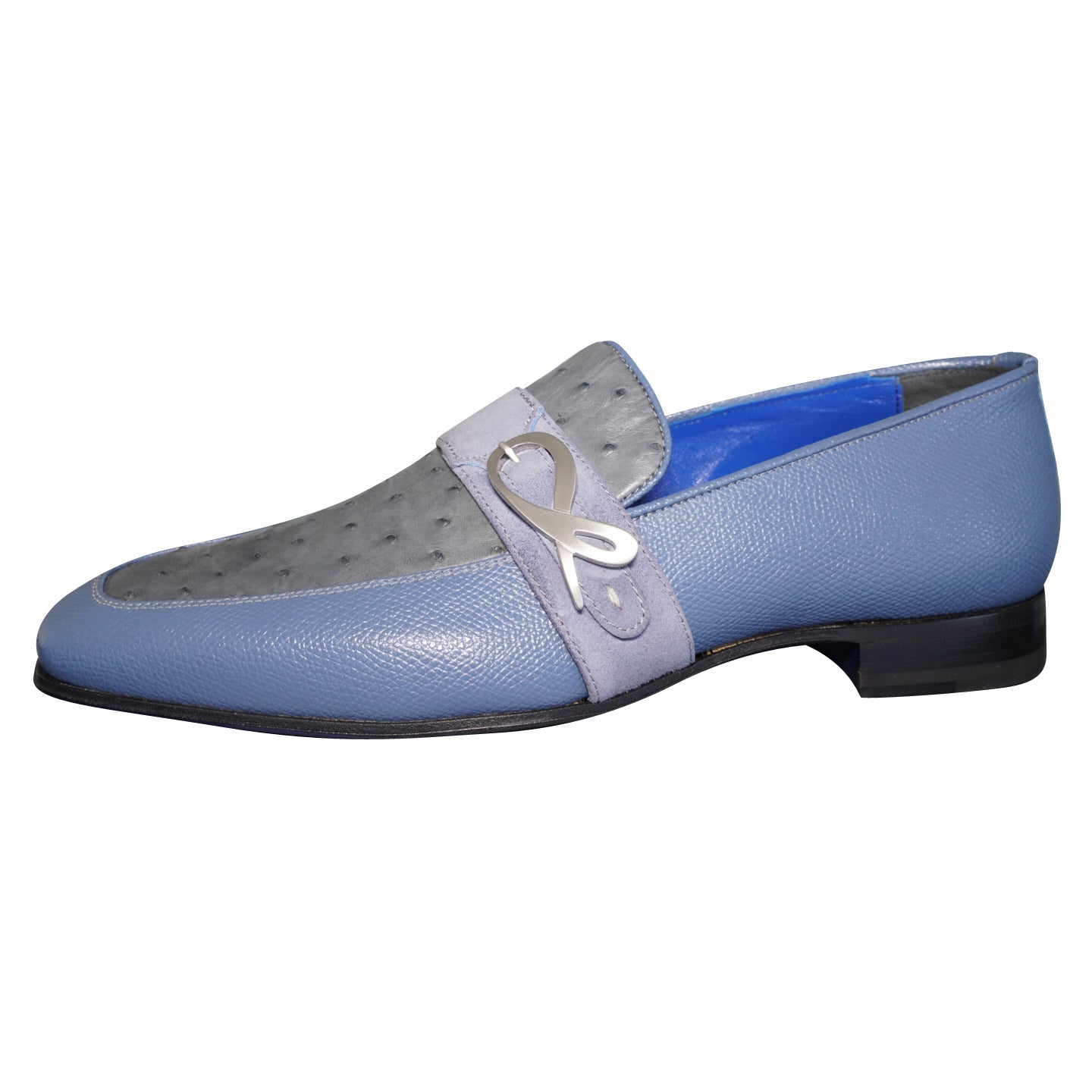 Aegean Ostrich Monk Silver Loafer @ The Vault-7