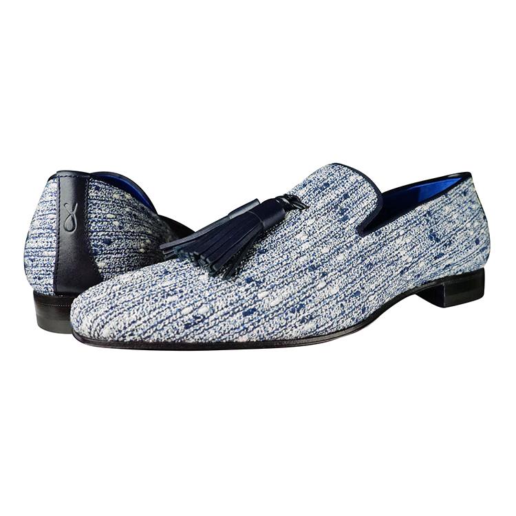 Cobalt Tweed Legare Tassel Loafer-3