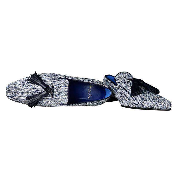 Cobalt Tweed Legare Tassel Loafer-5
