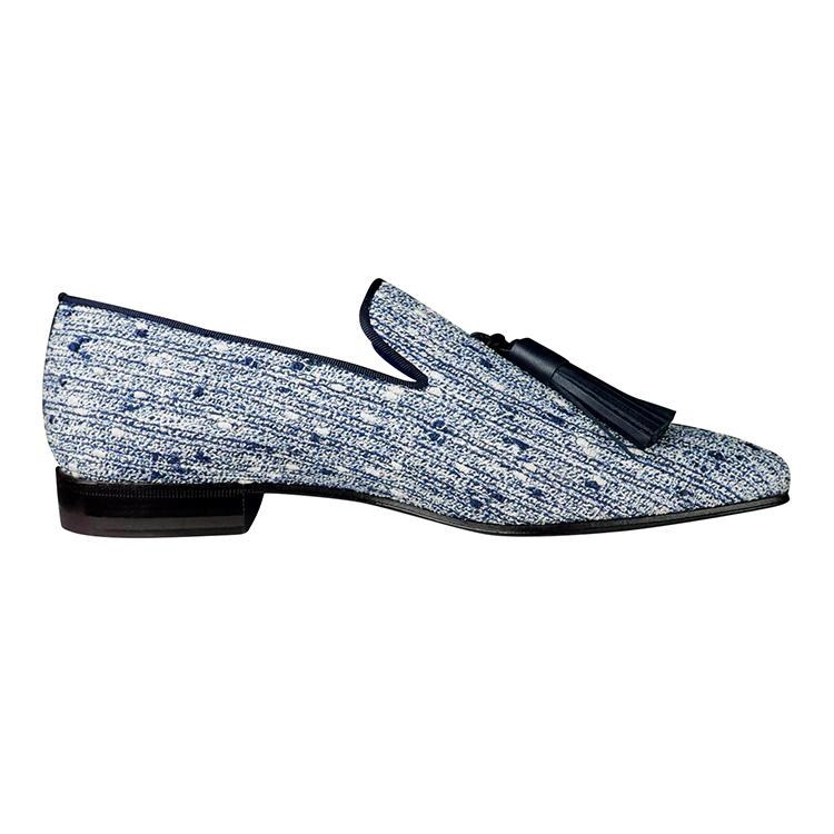 Cobalt Tweed Legare Tassel Loafer-7