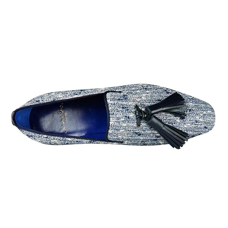 Cobalt Tweed Legare Tassel Loafer-6