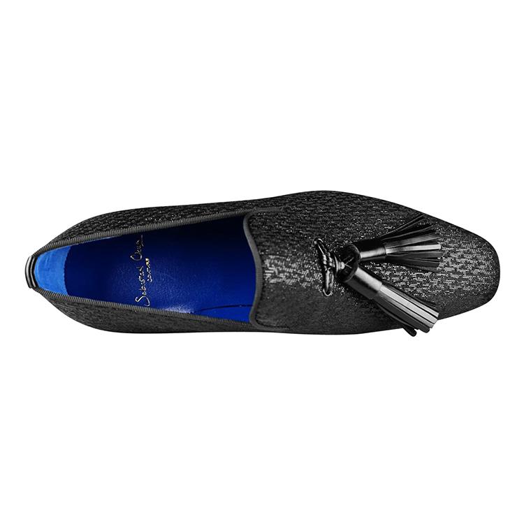 Black Diamante Tassel Loafer-7