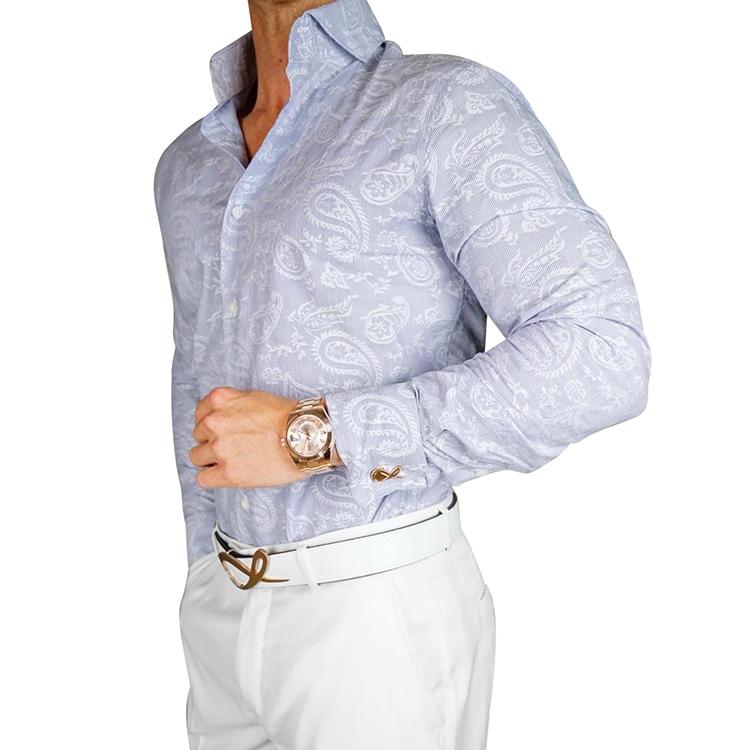 Powder Blu Paisley Dress Shirt @ The Vault-1