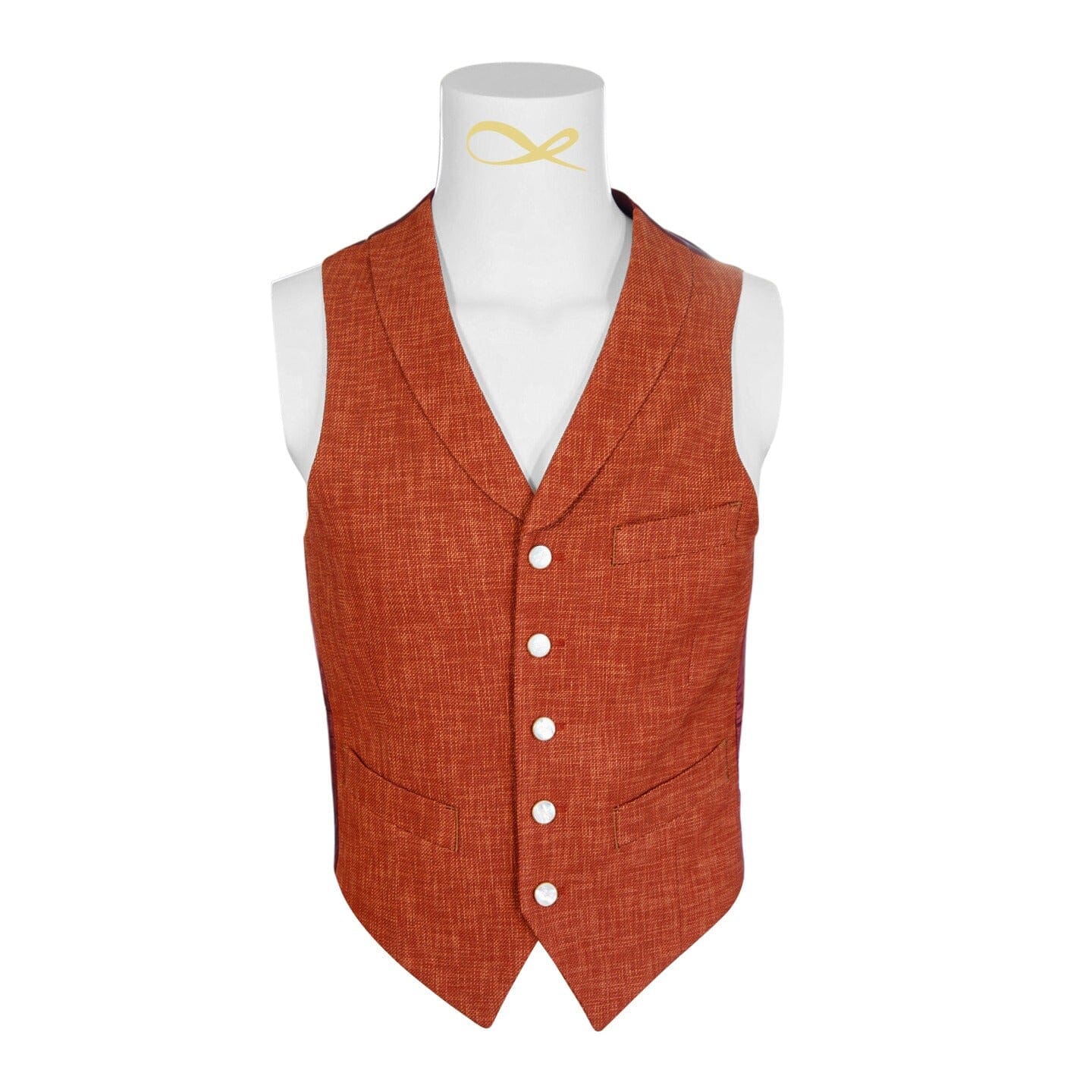 Brick Lino Tweed Ciottoli Waistcoat-3