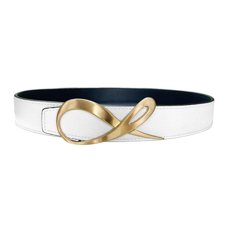 Classica Blu Mezzanotte Bianco Rose Gold Belt