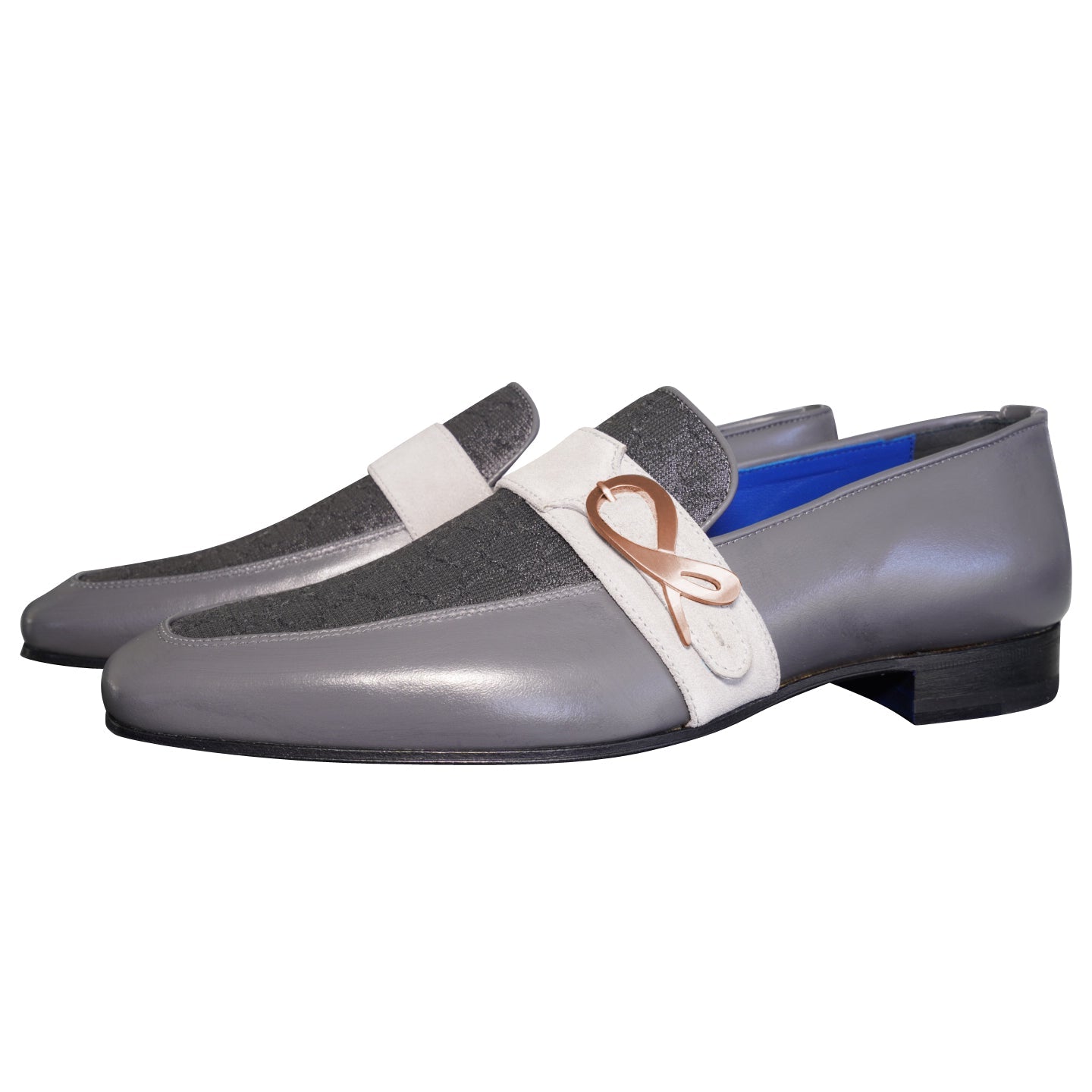 Grigio Logo Monk Strap Loafer With Rose Gold Buckle-3