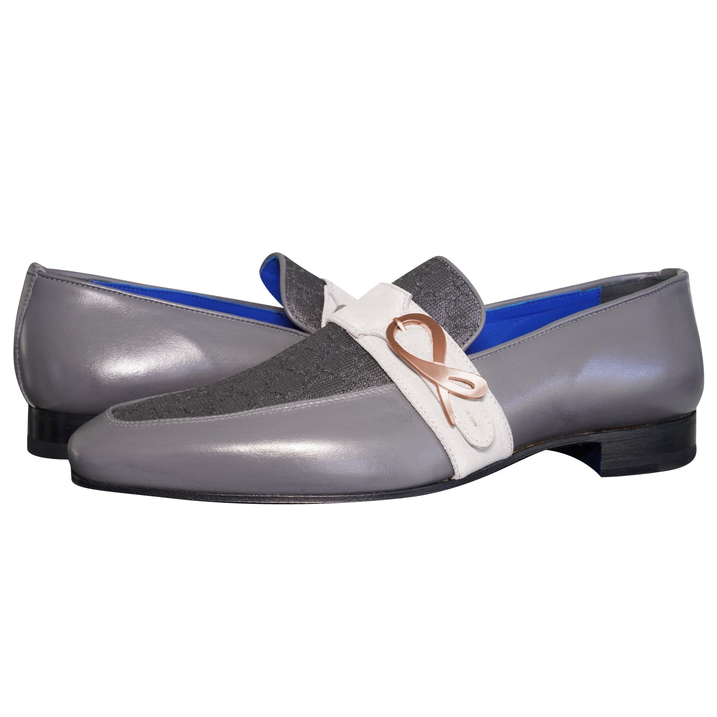Grigio Logo Monk Strap Loafer With Rose Gold Buckle-4