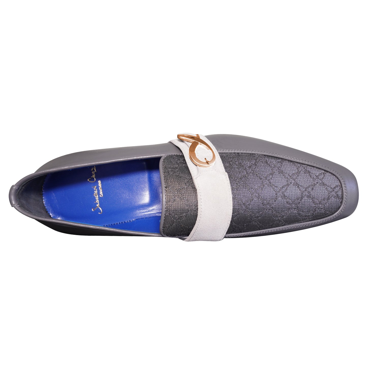 Grigio Logo Monk Strap Loafer With Rose Gold Buckle-6