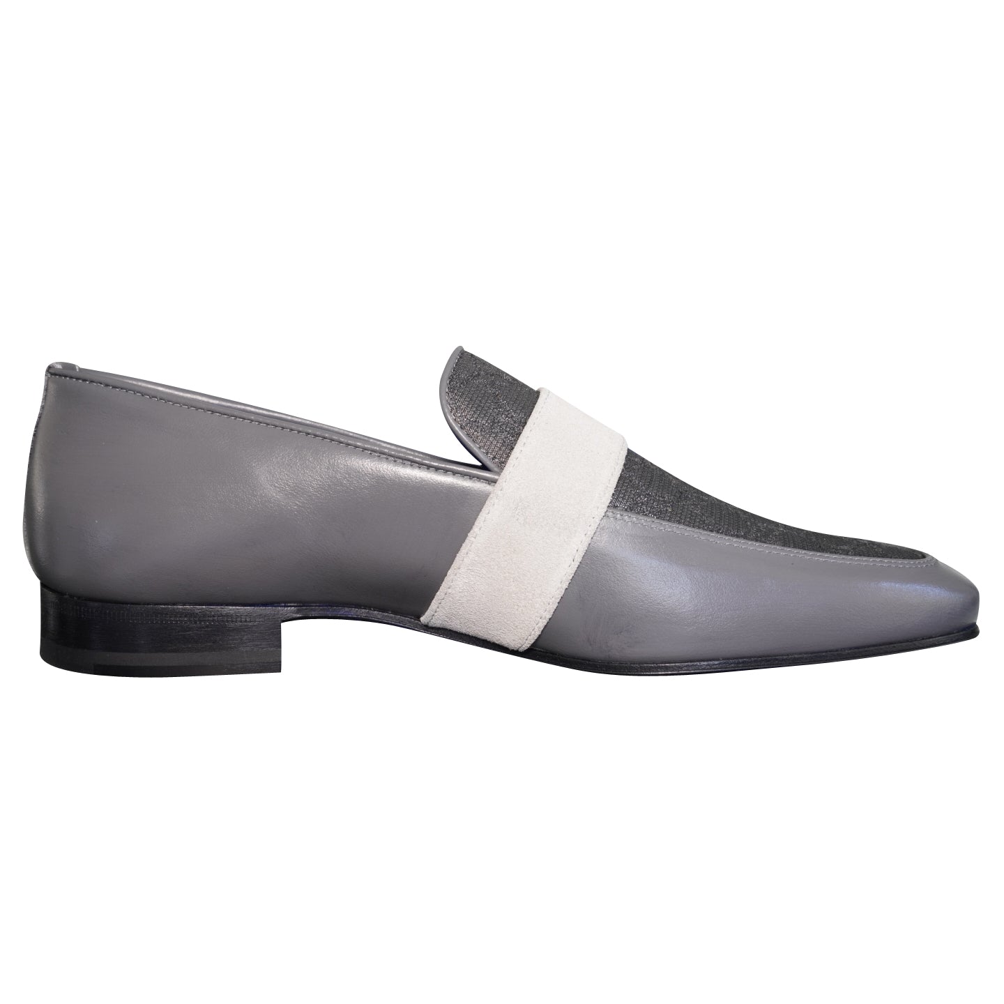 Grigio Logo Monk Strap Loafer With Silver Buckle-5