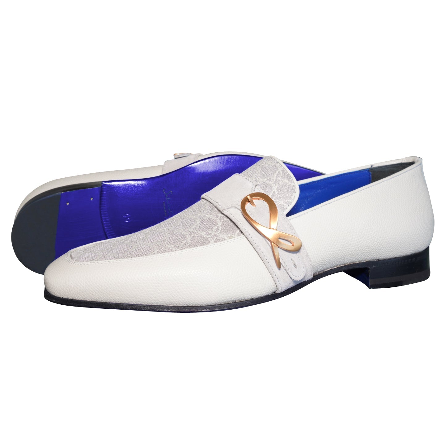 Tortora Logo Monk Strap Loafer With Rose Gold Buckle @ The Vault