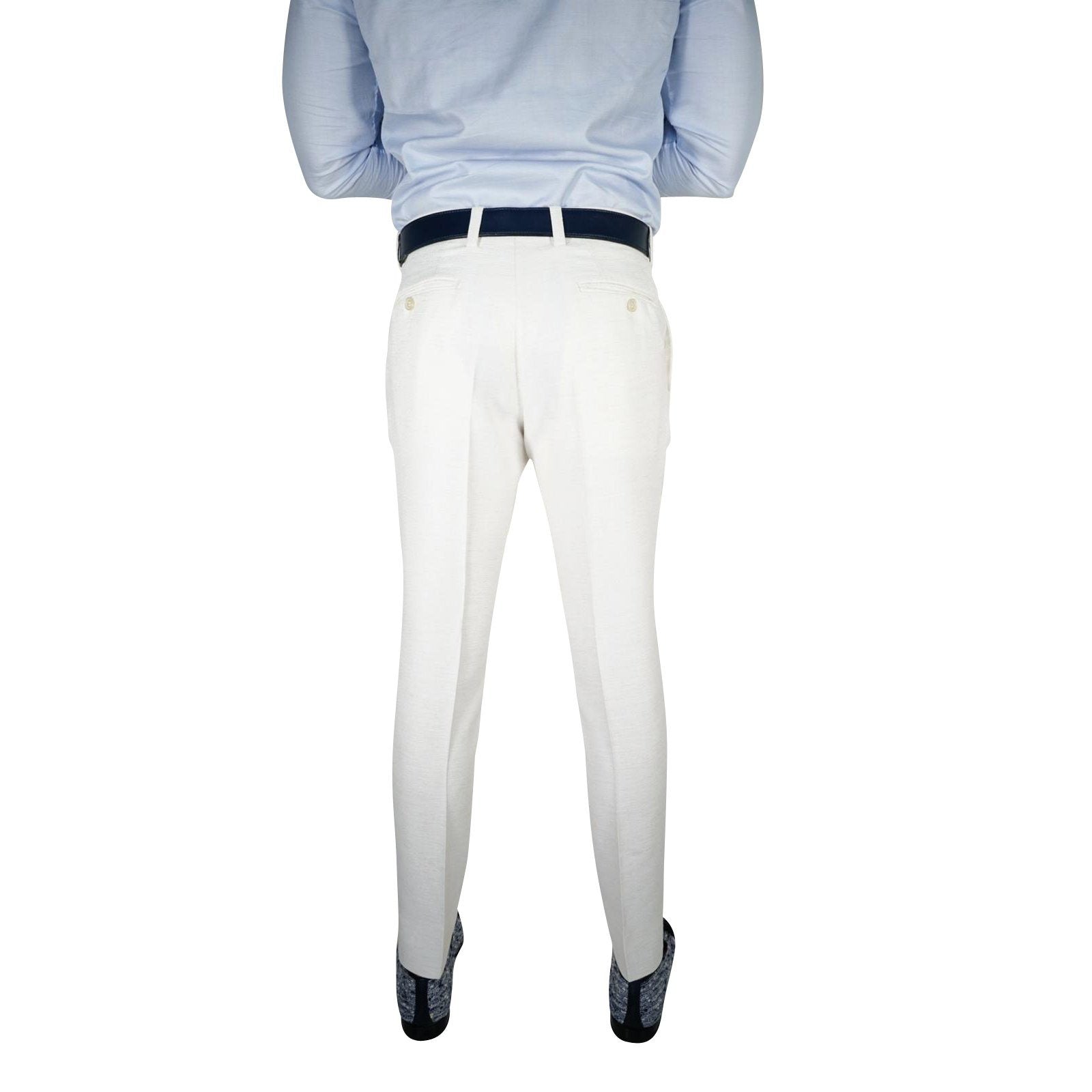 Latte Lino Tweed Trousers-5