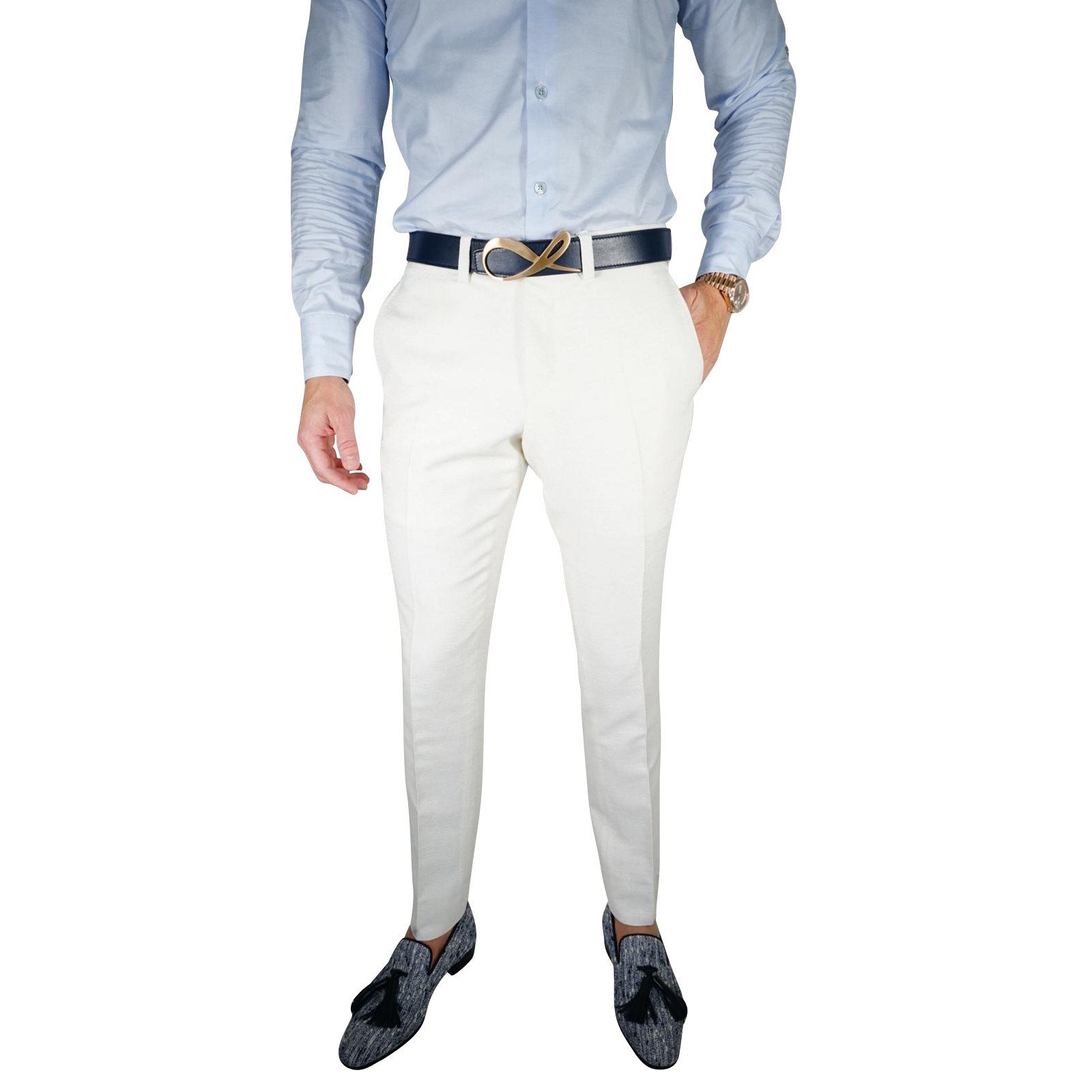 Latte Lino Tweed Trousers @ The Vault-3