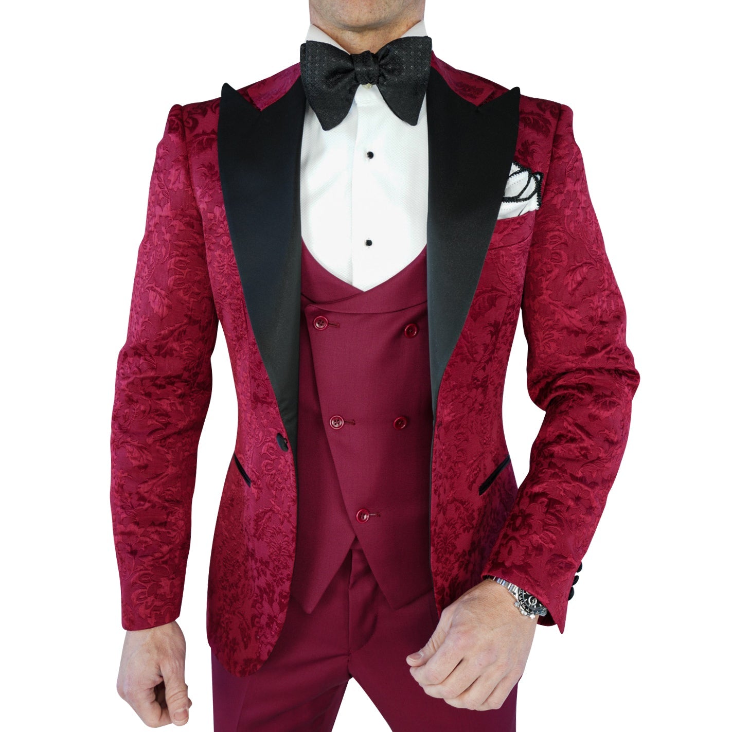 Burgundy & Black Fiore Jacket-4