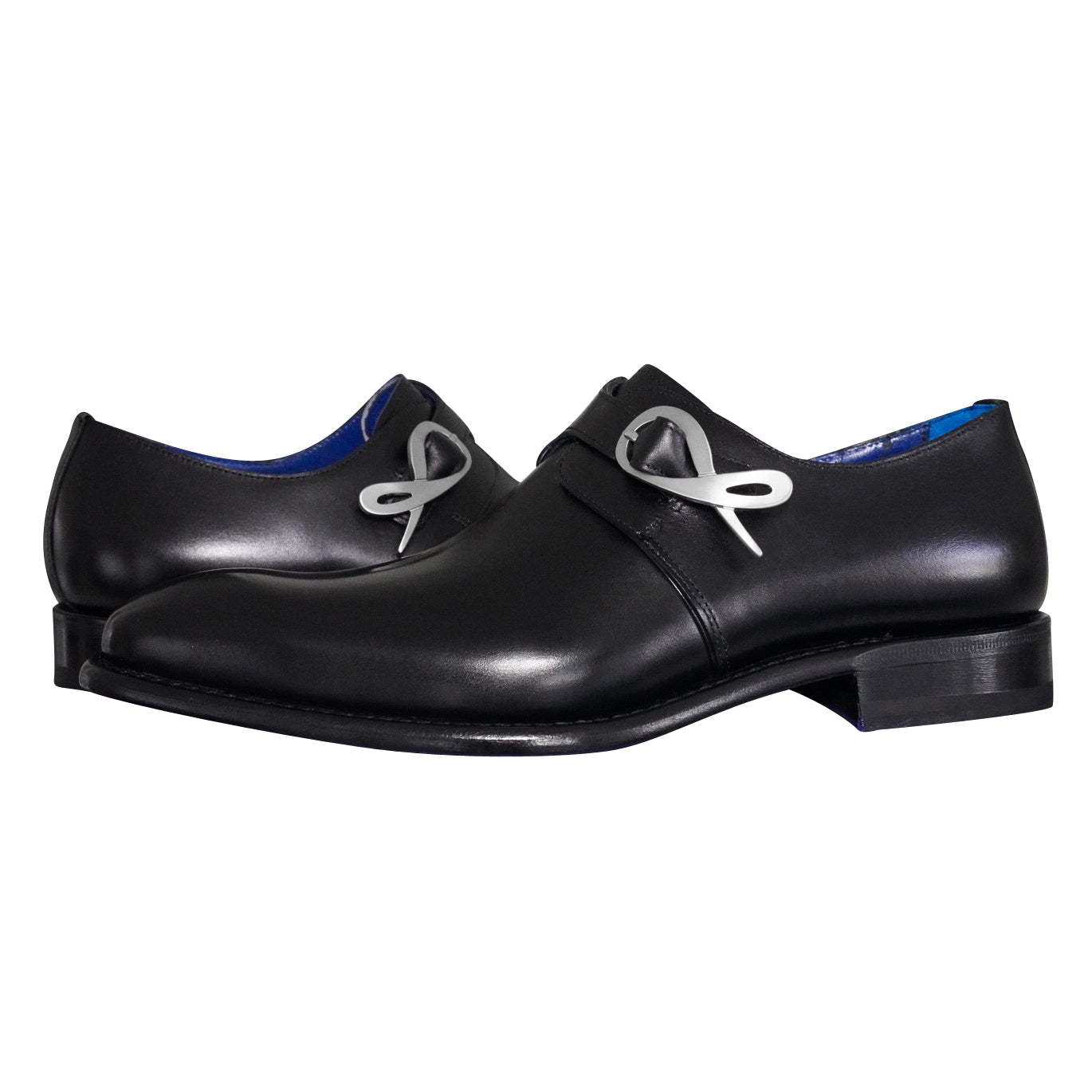 Nero Opal With Silver Hardware Monk Strap-4