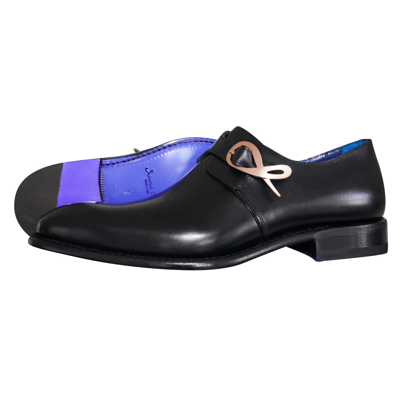 Nero Opal With Rose Gold Hardware Monk Strap @ The Vault