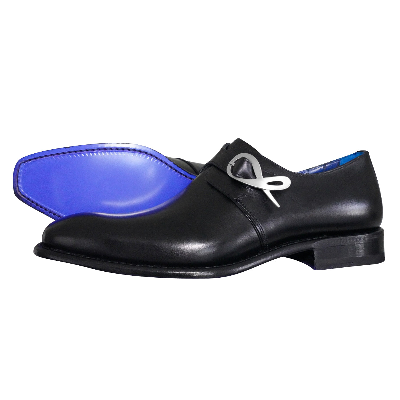 Nero Opal With Silver Hardware Monk Strap @ The Vault