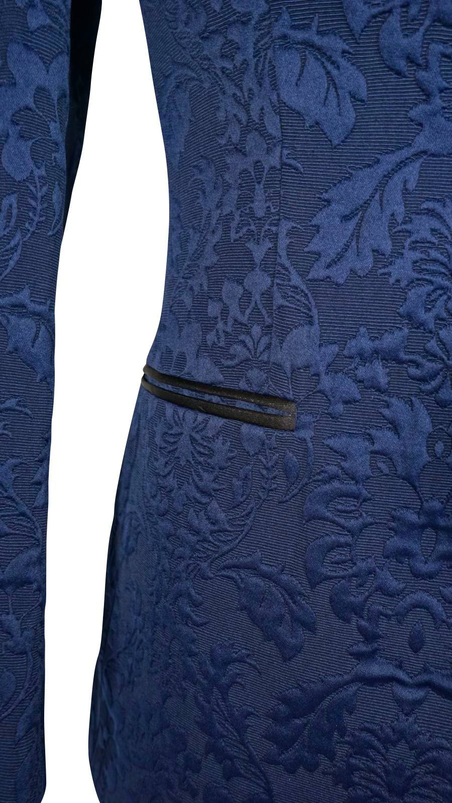 Navy Blue & Black Fiore Dinner Jacket-6