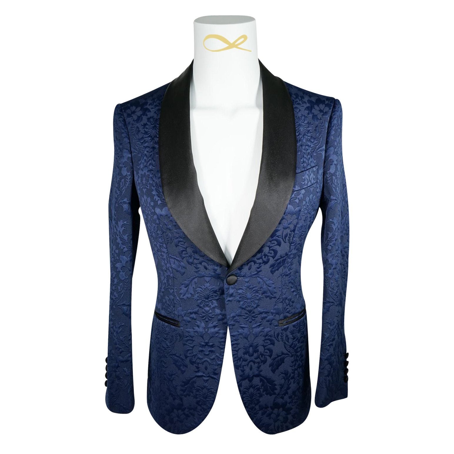 Navy Blue & Black Fiore Dinner Jacket-4