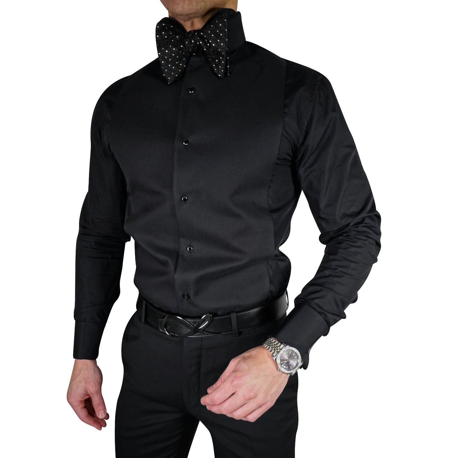 Black Evento Tuxedo Shirt @ The Vault