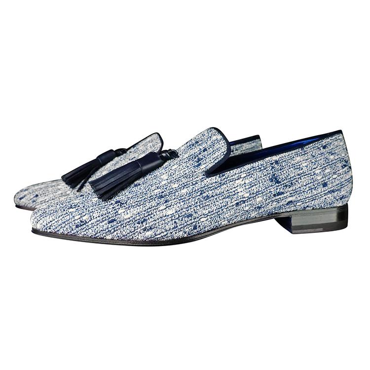 Cobalt Tweed Legare Tassel Loafer-4