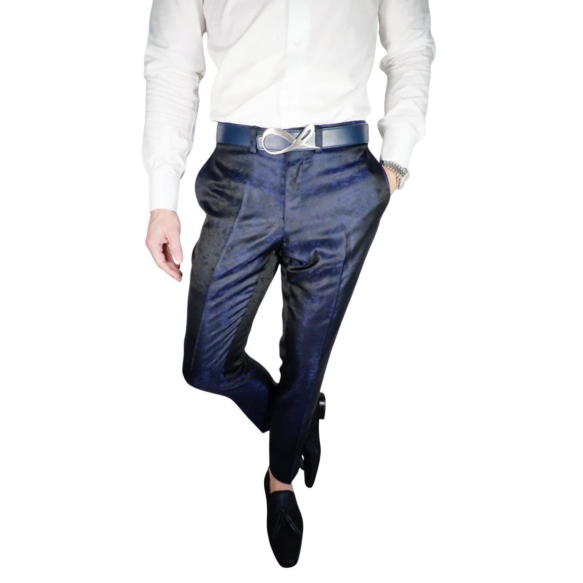 Navy Brillo Trousers-1