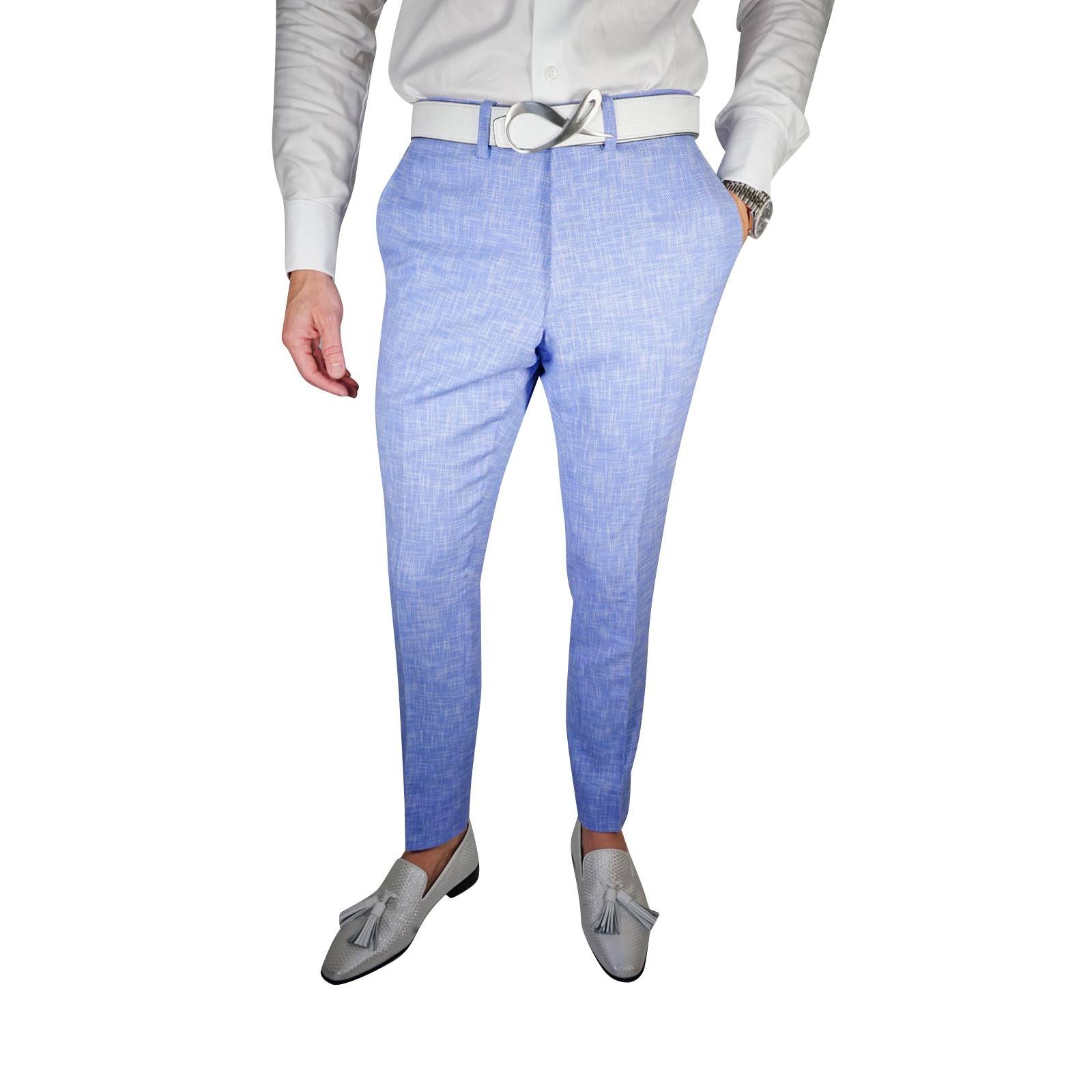 Lilac Blu Lino Tweed Trousers @ The Vault-3