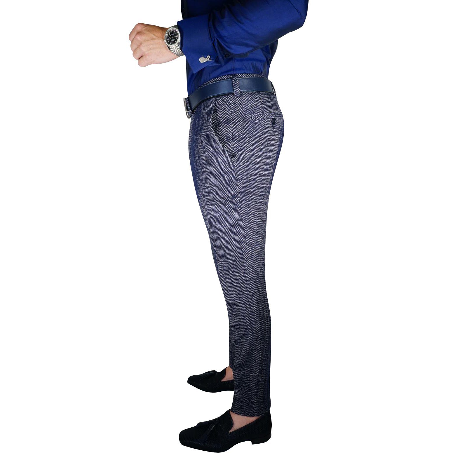 Blu Chevron Trousers-4