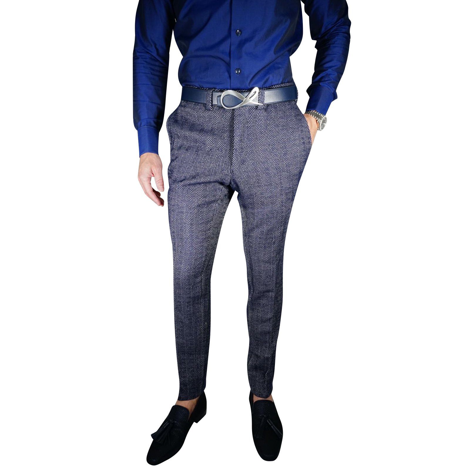 Blu Chevron Trousers-3