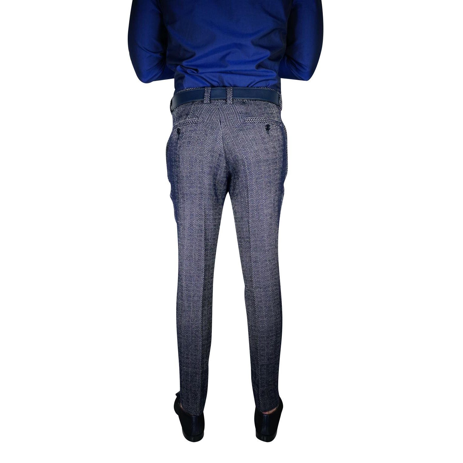 Blu Chevron Trousers-5