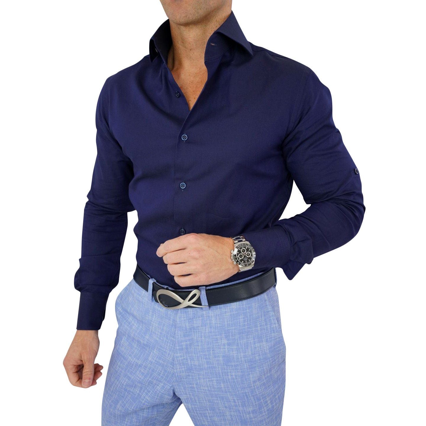 Blu Birdseye Dress Shirt @ The Vault