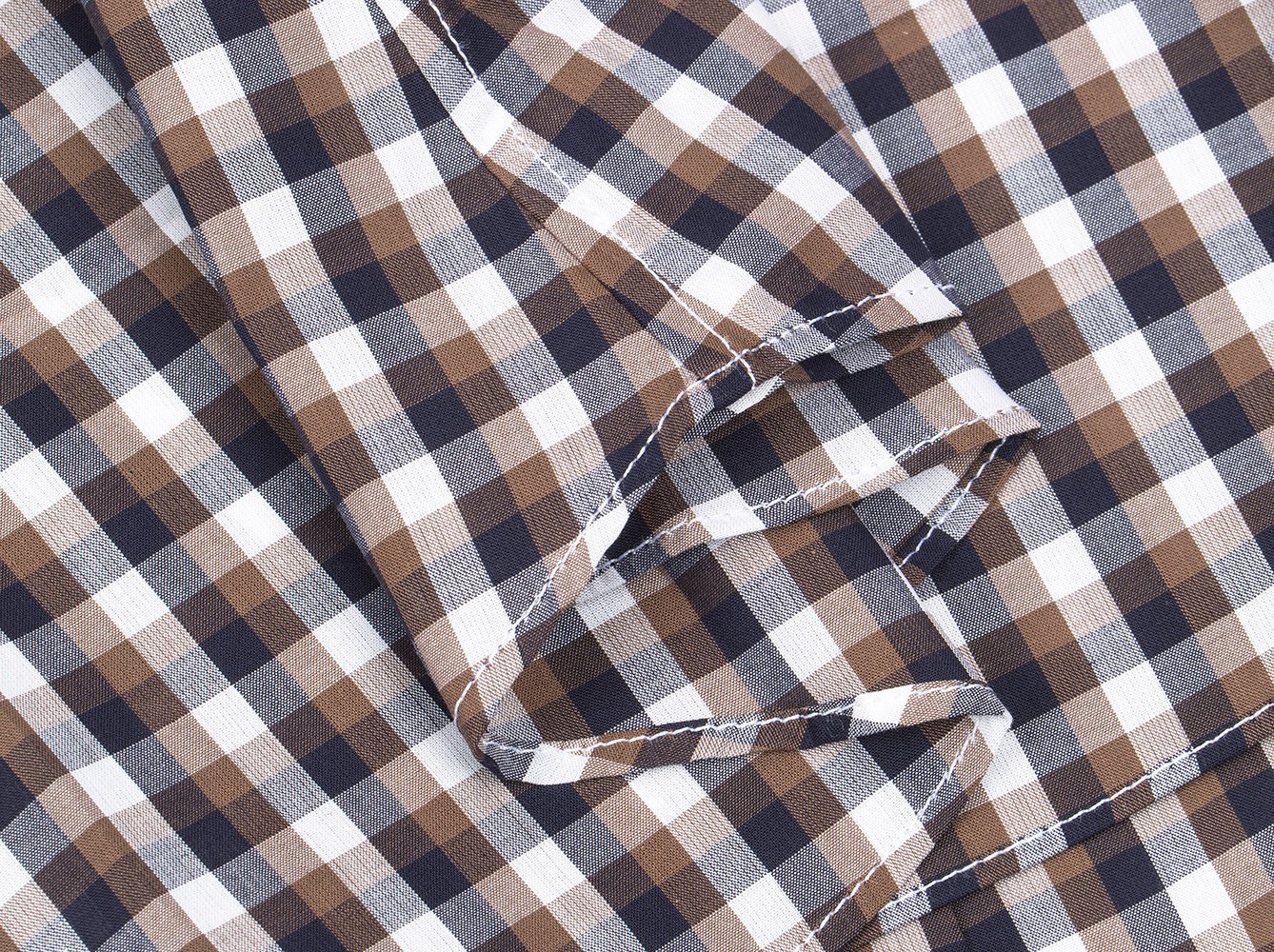 Navy Mocha Gingham Dress Shirt @ The Vault-4