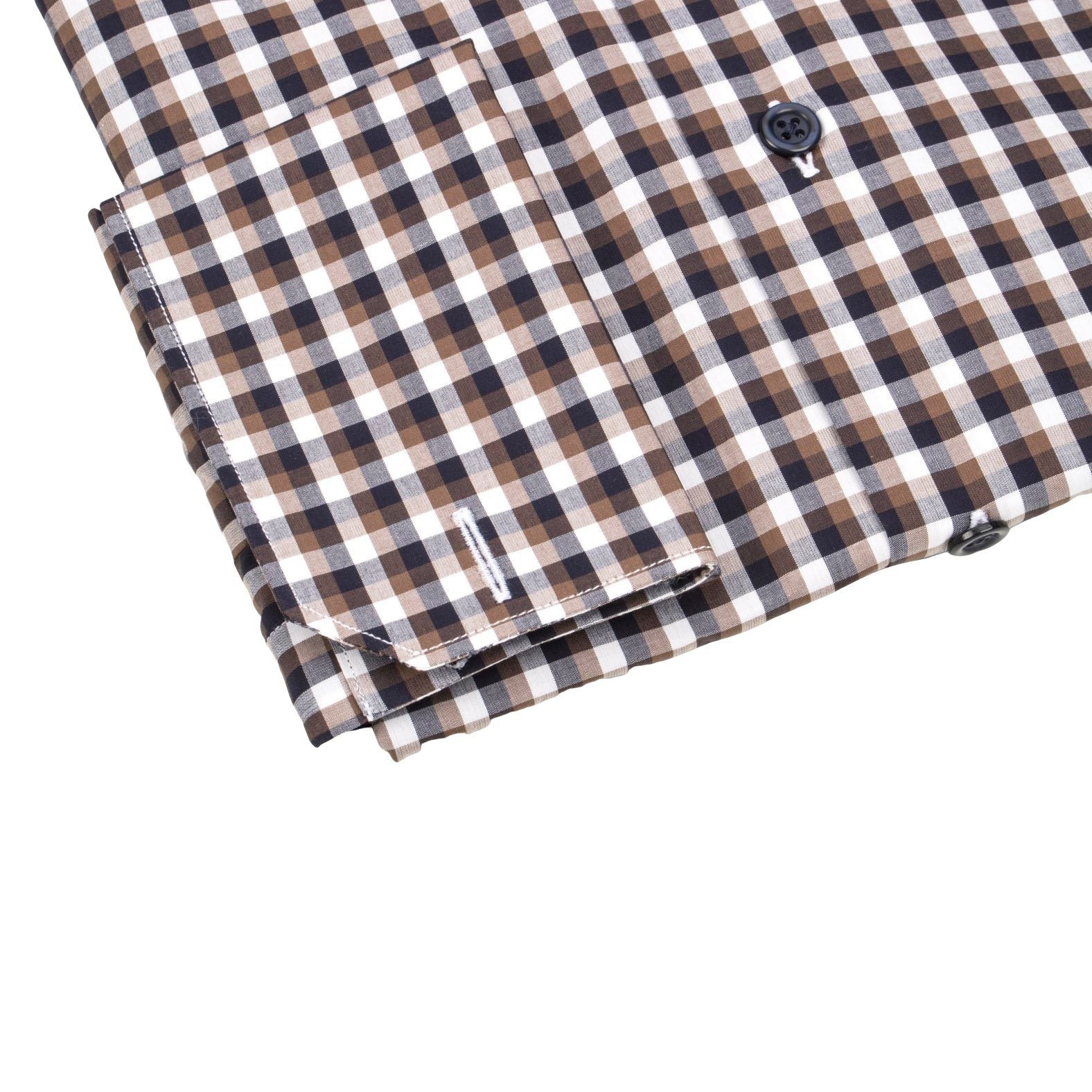 Navy Mocha Gingham Dress Shirt @ The Vault-5