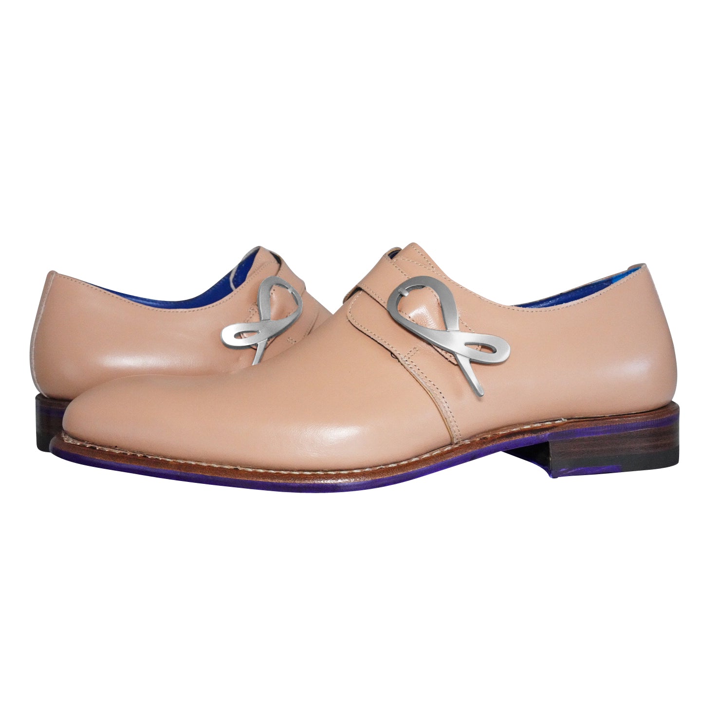 Latte With Silver Hardware Monk Strap-4
